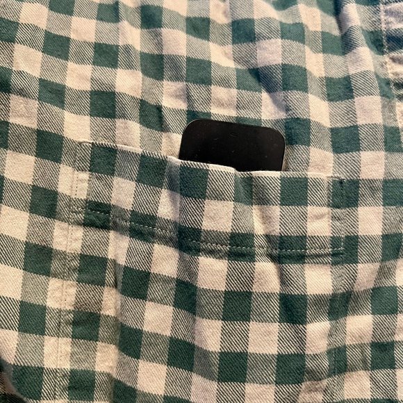 Epaulet Button Down Shirt in Blue Plaid - Picture 2 of 4